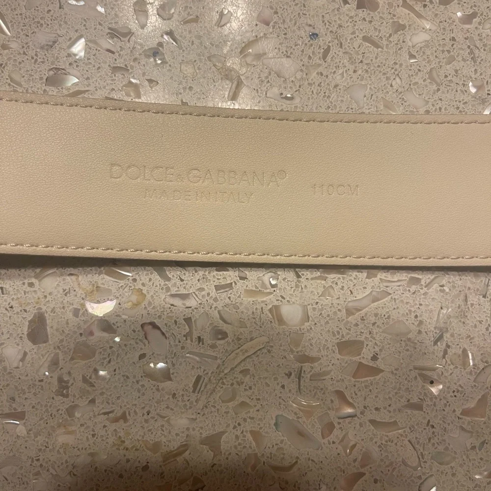 Dolce&Gabbana Leather Belt White Gold